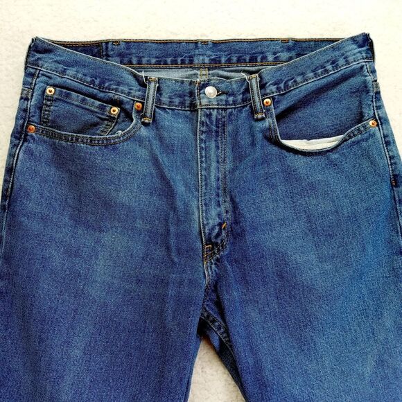 Levis 516 Jeans Mens‎ 38x30 Slim Straight Cotton Denim Medium Wash - Picture 2 of 12